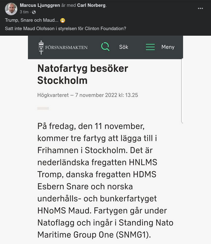 Tre Nato-Fartyg Till Stockholm 11/11