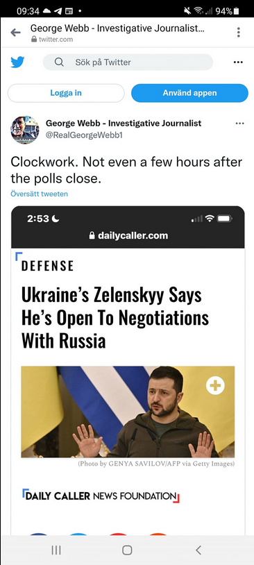 Förhandlingsöppen Zelensky