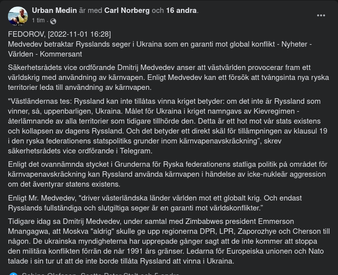 Situationsbetraktande Medvedev