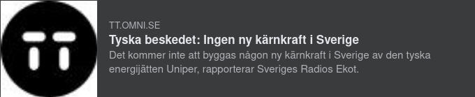 Ingen Ny Svensk Kärnkraft Från Uniper