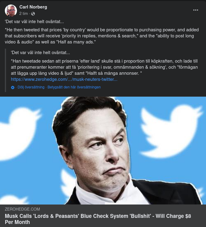 Prissättande Musk