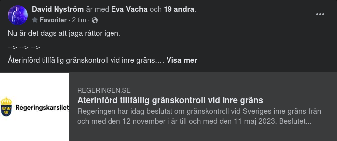 Återinförd Tillfällig Gränskontroll Vid Inre Gräns