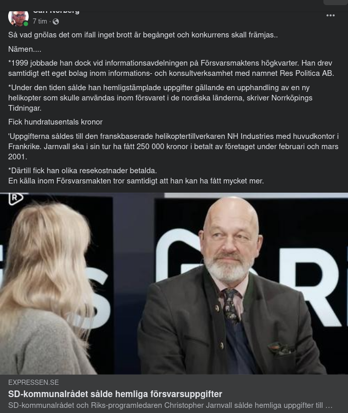 Gnölande Över Lagligt Sålda Försvarshemligheter