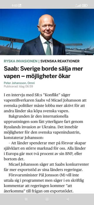 SAAB-Krämare Micael Johansson