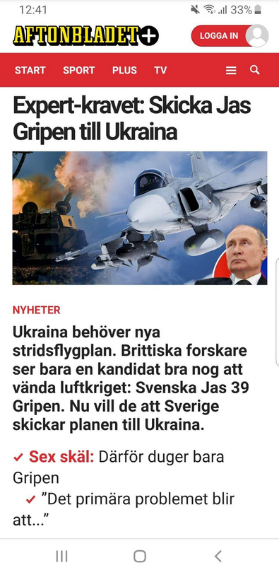 Brittiska Forskarexperter Kräver JAS Till Ukraina