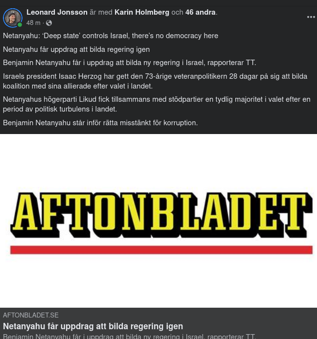 Netanyahu Får Uppdraget Att Bilda Regering