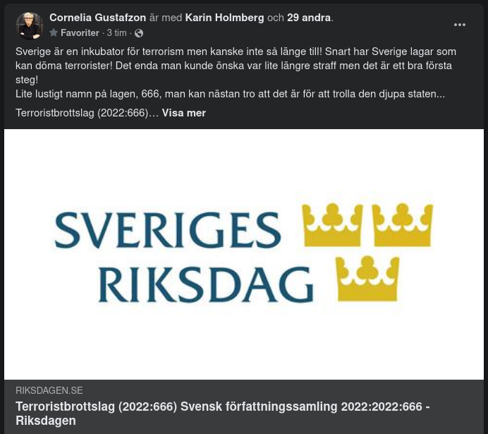 Terroristlag (2022:666) & Utlandsspioneri