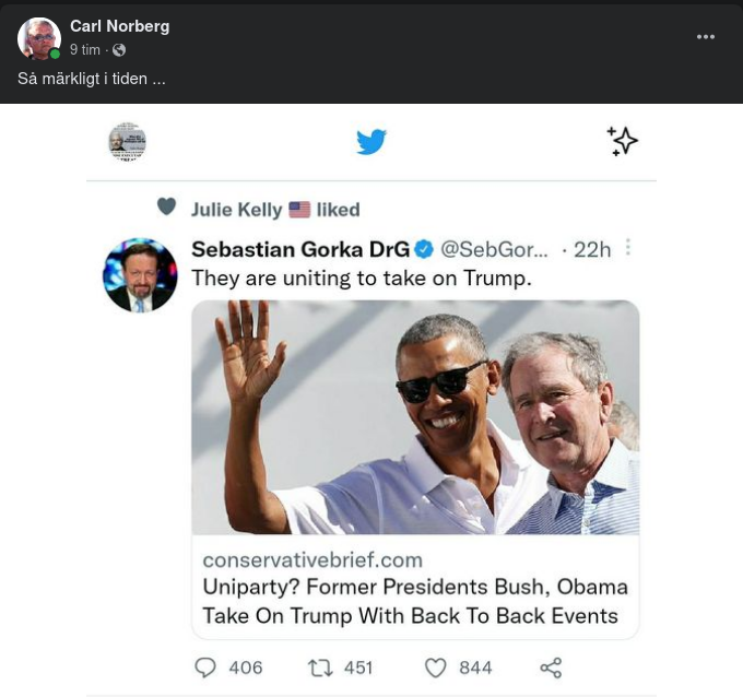 Bush & Obama Lierar Sig Mot Trump