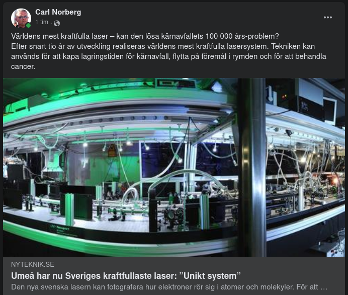Världens Mest Kraftfulla Laser I Umeå