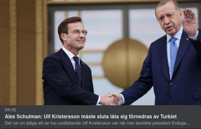 Schulman Utan Sfärsällskap Om Turkietförnedrad Kristersson