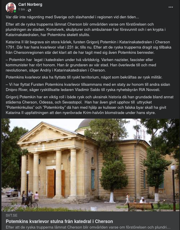 Potemkins Kvarlevor Stulna