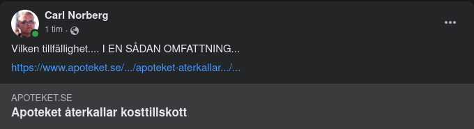 Etylenoxid Får Apoteket Att Återkalla Kosttillskott