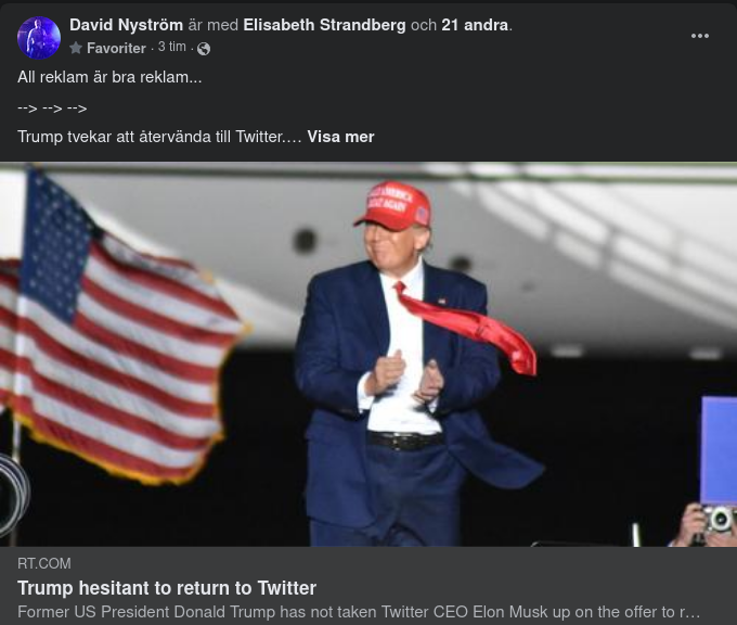 Twittertvekande Trump