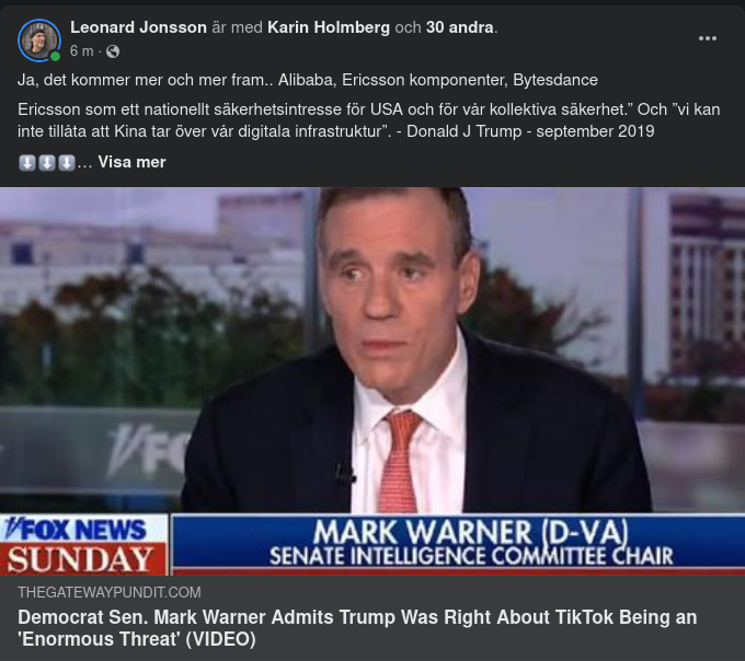 D-Senator Ger Trump Rätt Om TikTok