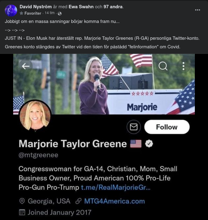 Marjorie Taylor Greene Tillbaka På Twitter