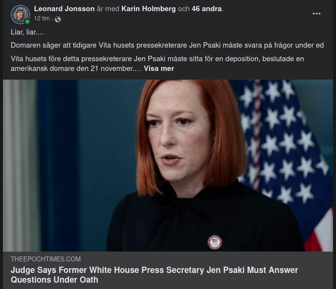 Psaki Dömd Att Vittna Under Ed