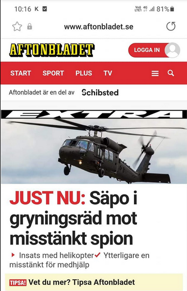 Uppmärksamhetslystet(?) Säpo I Gryningsräd
