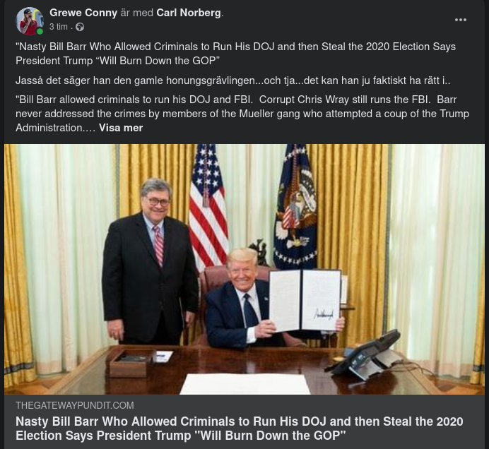 Barr Säger Att Trump Kommer Att Bränna Ner GOP