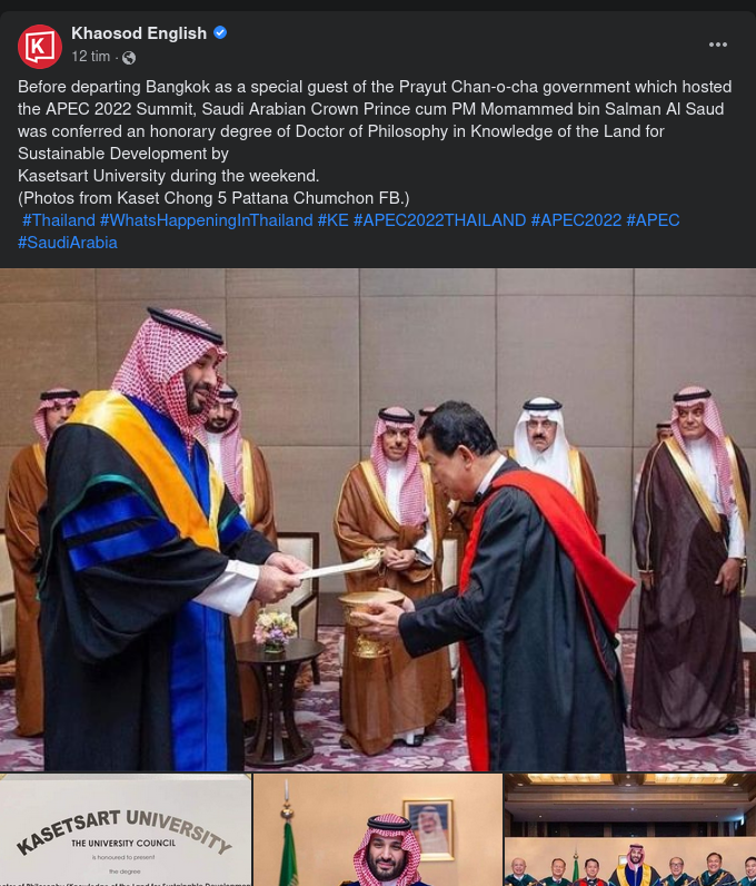 MbS Hedersprisad I Bangkok