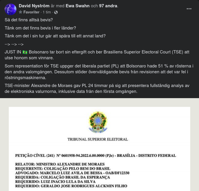 Bolsonaro Vill Utses Som Vinnare