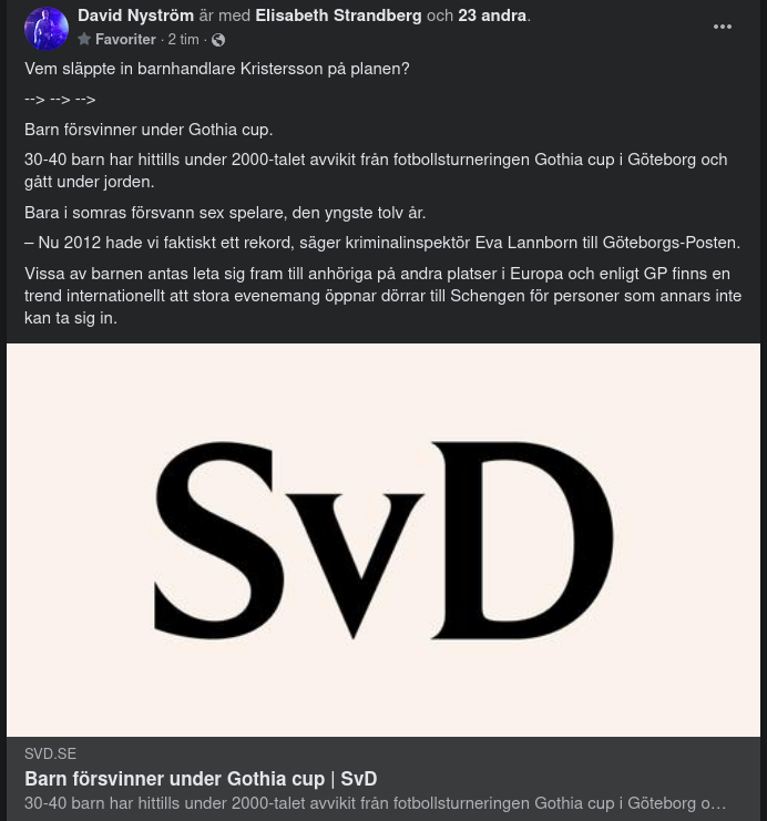 Gothia Cup Försvunna Barn