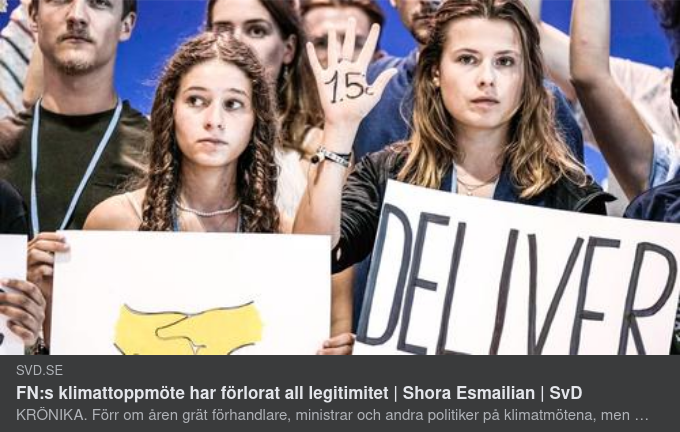 Tappad Klimatmöteslegitimitet