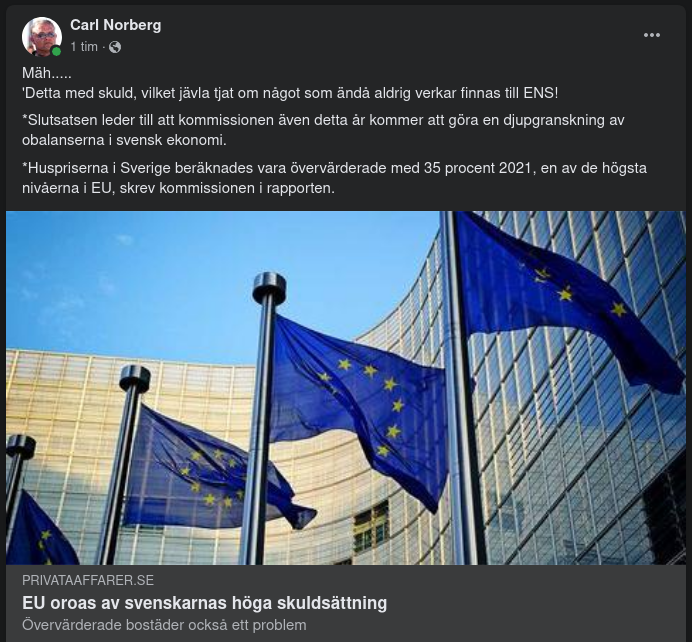 Svenskskuld Oroar EU