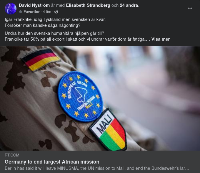 Tysk Militär Lämnar Mali