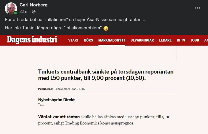 Inflation I Sverige & Turkiet