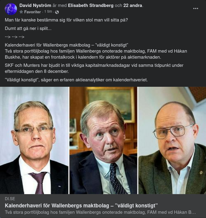 Konstigt Kalenderhaveri För Wallenberg