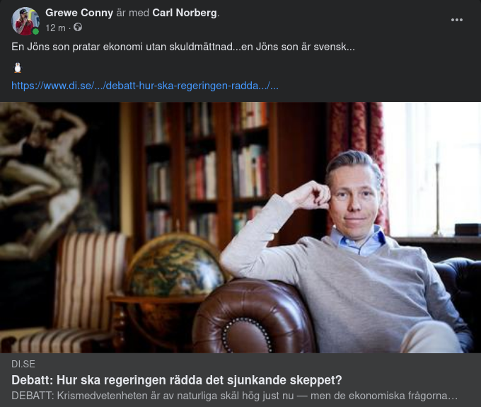 Ekonomiundrande Jöns Son Utan Skuldmättnad