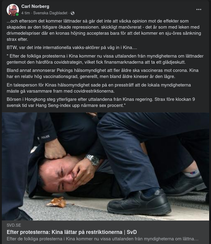 Restriktionslättande Kina