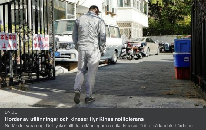 Flyende Undan Kinas Nolltolerans