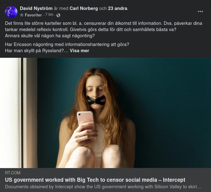 Dokumenterad Censursamverkan Mellan Big Tech & Amerikanska Regeringen