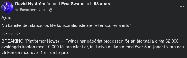 Twitterkontoåterställningsprocess Påbörjad