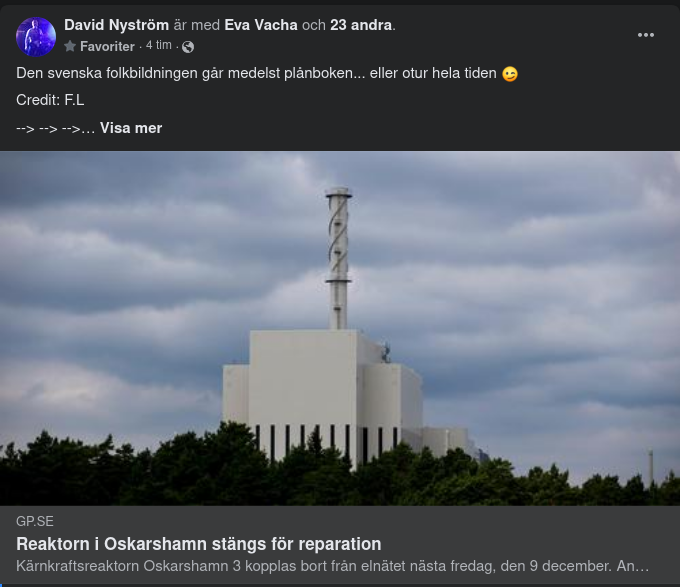 Nio Dagars Oskarshamsreaktorsavstängning