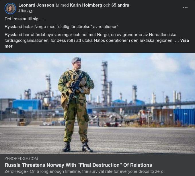 Rysk-Norsk Relation Inför Slutgiltig Destruktion?..