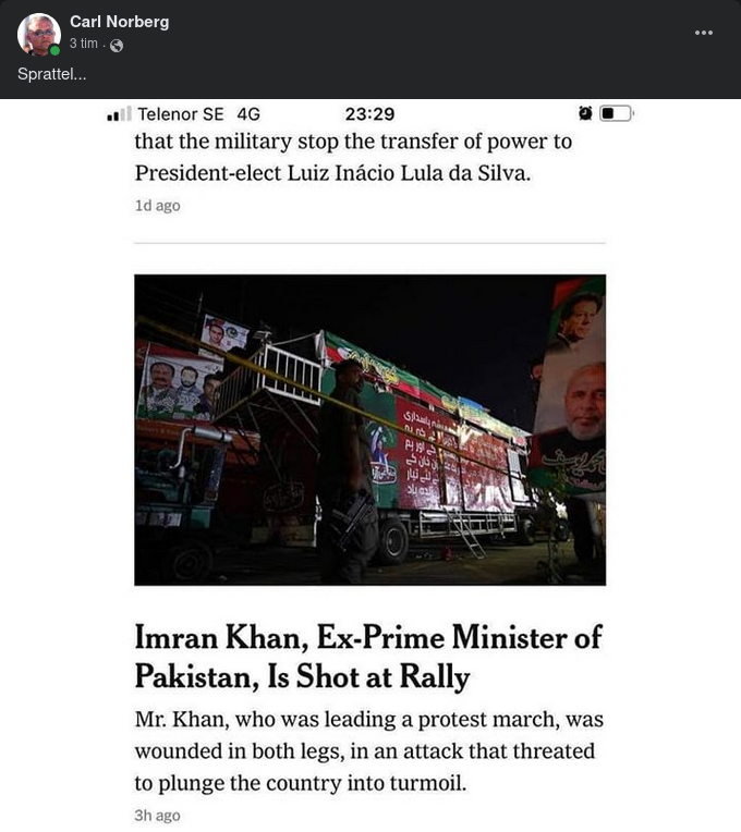 Sprattelskjutning I Pakistan