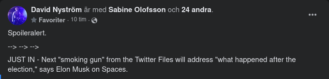 Musk Annonserar Näste Exponeringsämne