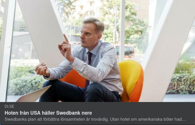 Hotande USA Håller Swedbank Nere I DI