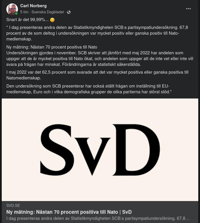 Positivt För Nato I SvD