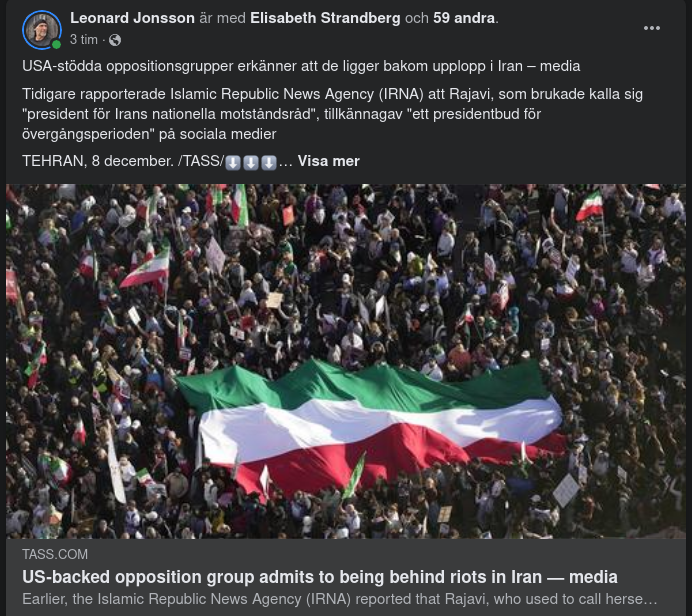 USA-Stödda Upplopp I Iran