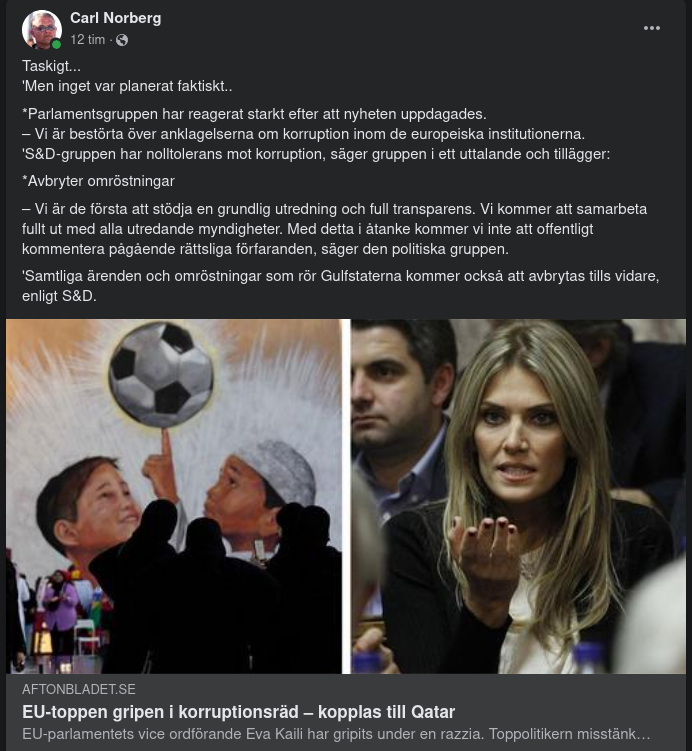 Qatarkopplad EU-Korruption