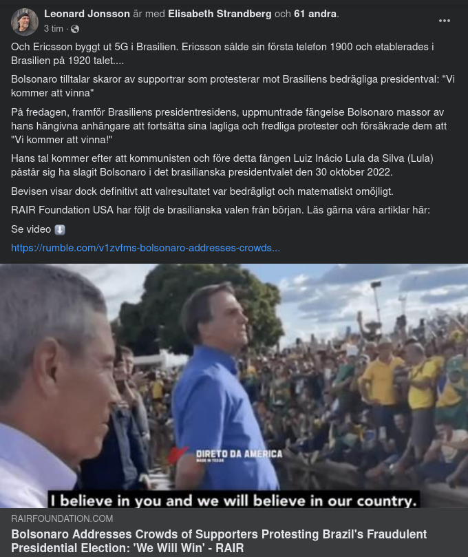 Bolsonaro Talar Till Anhängare