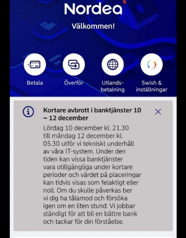 Kortare Avbrott Annonserat Av Nordea
