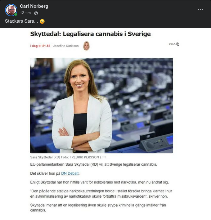 Sara Vill Nu Legalisera Cannabis