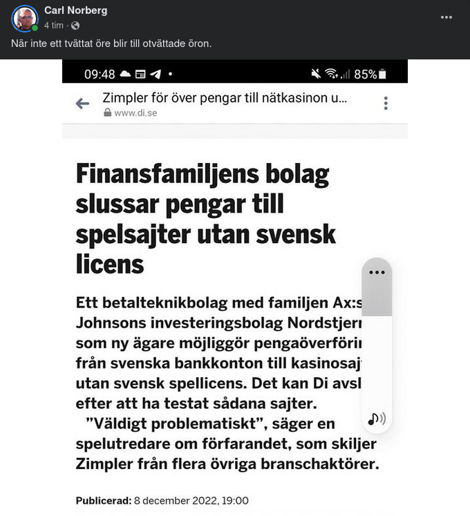 Spelsajtspengaslussning