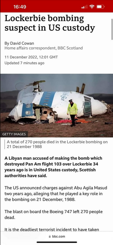 Lockerbiemisstänkt I Amerikanskt Förvar