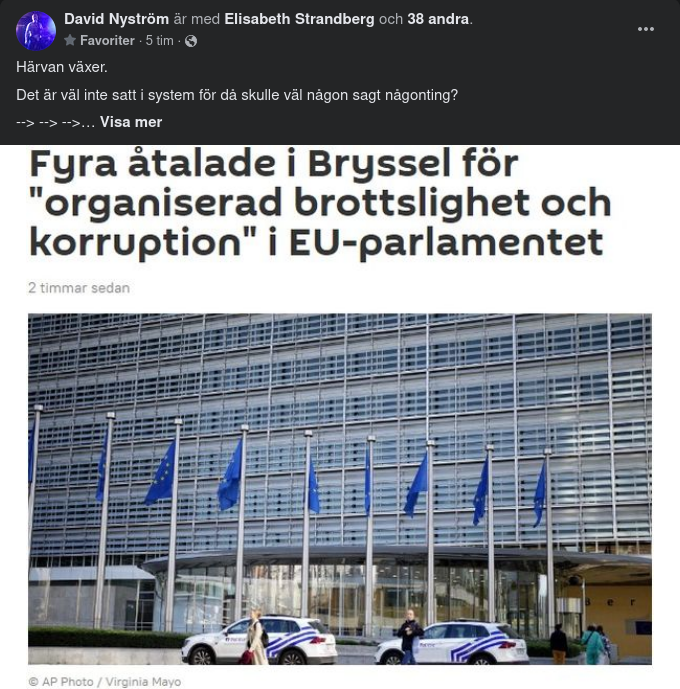 Åtal För Organiserad Brottslighet & Korruption I EU-Parlamentet