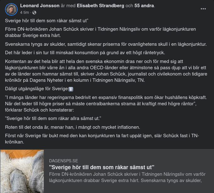 Schück - Ytterligare Ett Inflationsgeni Utan Skuldmättnad